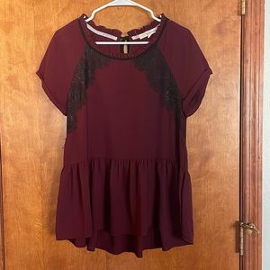 Rewind Babydoll Blouse with Lace Detail